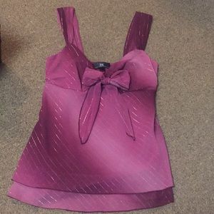 Small dusty rose and burgundy tank w/ gold stripes